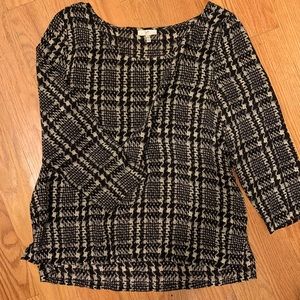 Joie silk blouse black and cream size medium